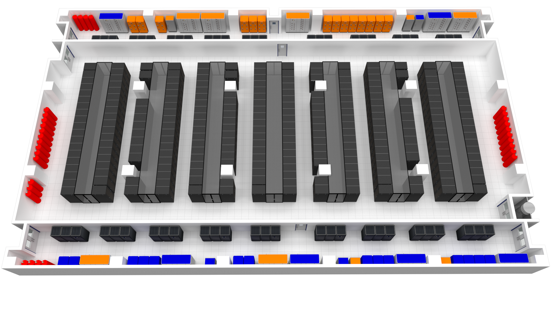 Floor plan thermal zoning with VAV and temperature indicators